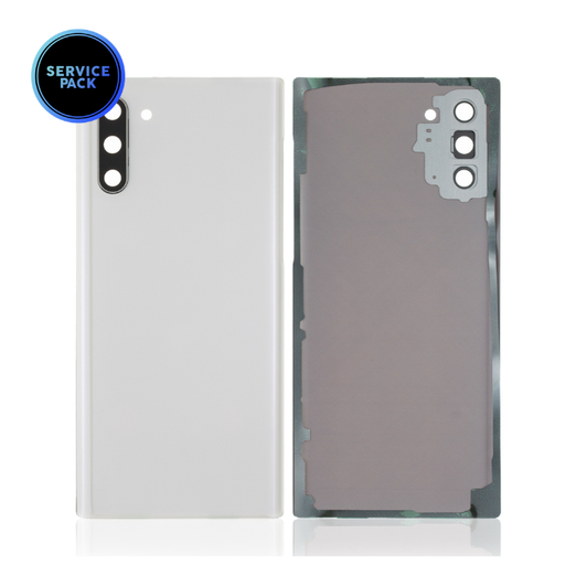 [107082025765] Vitre arrière pour SAMSUNG Note 10 - N970 - Version US - SERVICE PACK - Aura Blanc