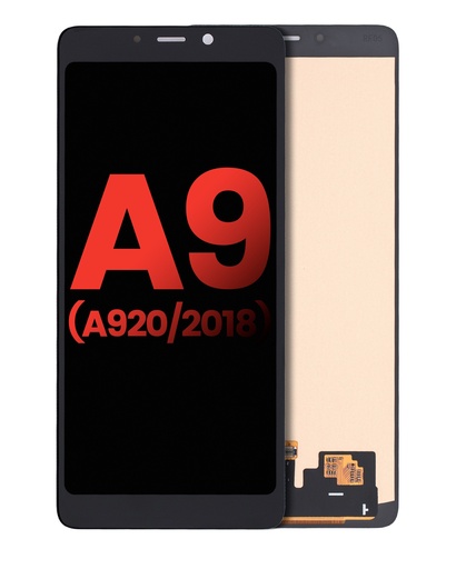 [107082075002] Bloc écran OLED sans châssis compatible SAMSUNG A9 - A920 2018 - Aftermarket Plus - Noir
