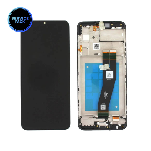 Bloc écran LCD avec châssis pour SAMSUNG A02s - A025G - SERVICE PACK - Noir