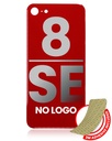 Vitre arrière avec adhésif 3M pour iPhone 8 - SE 2020 - Sans logo - Rouge