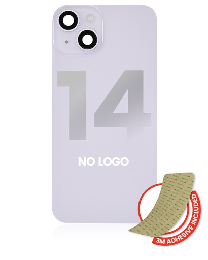 [107082129146] Vitre arrière avec adhésif et NFC original pour iPhone 14 - Avec Logo - Grade A - Mauve