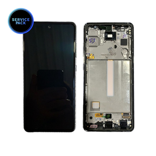 Bloc écran OLED avec châssis pour SAMSUNG A52s 5G - A528 - SERVICE PACK - Noir