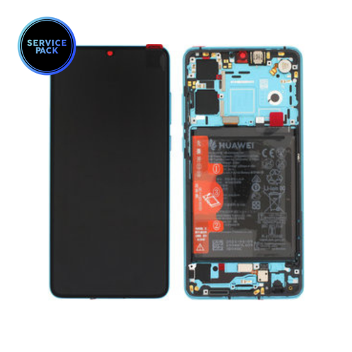 [02354HRH] Bloc écran OLED avec batterie pour Huawei P30 Nouvelle Version - SERVICE PACK - Bleu