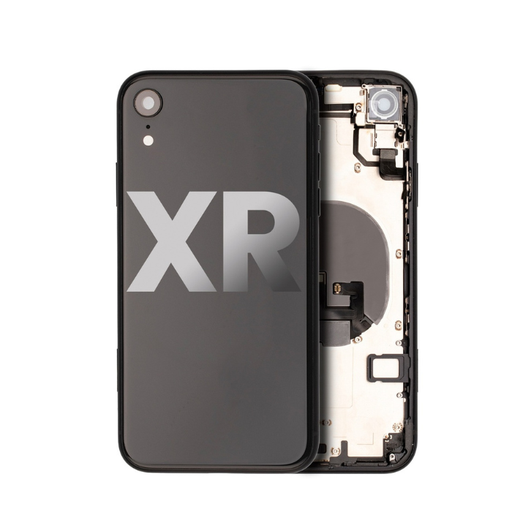 [107082009837] Châssis avec nappes pour iPhone XR - Grade A - avec logo - Noir