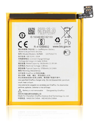 [107084001835] Batterie compatible ONEPLUS 6T et 7 - BLP685