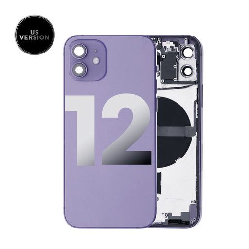 [107082089901] Châssis avec nappes pour iPhone 12 - Grade A - avec Logo - Version US - Mauve