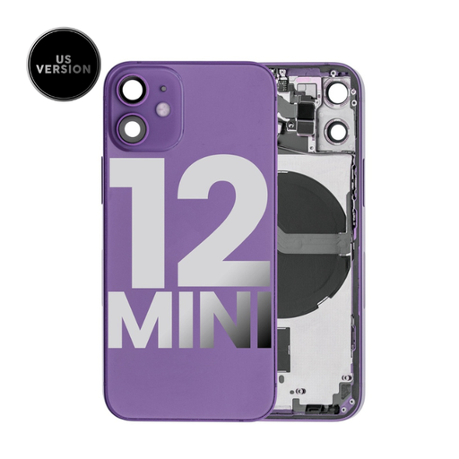 Châssis avec nappes pour iPhone 12 Mini - Grade A - avec Logo - Version US - Mauve - original occasion