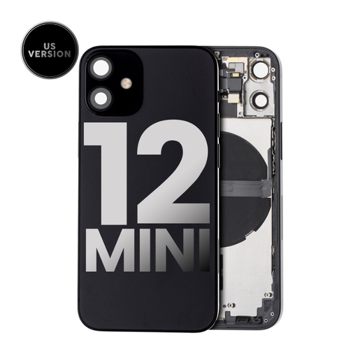 Châssis avec nappes pour iPhone 12 Mini - Grade A - avec Logo - Version US - Noir - original occasion