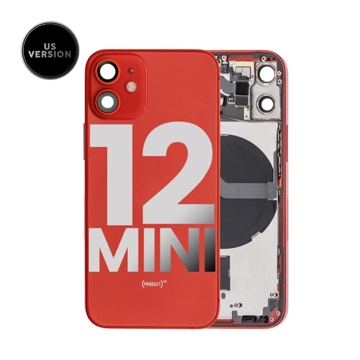 [107082089908] Châssis avec nappes pour iPhone 12 Mini - Grade A - avec Logo - Version US - Rouge