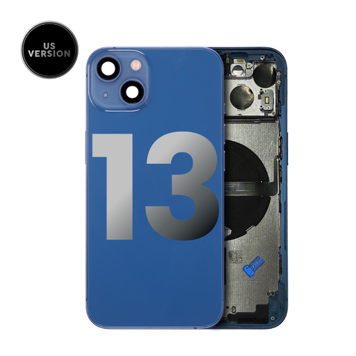 [107082111022] Châssis avec nappes pour iPhone 13 - Grade A - avec Logo - Version US - Bleu