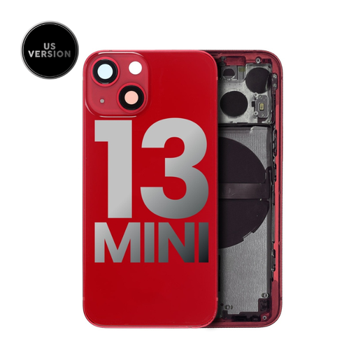 Châssis avec nappes pour iPhone 13 Mini - Grade A - avec Logo - Version US - Rouge - original occasion