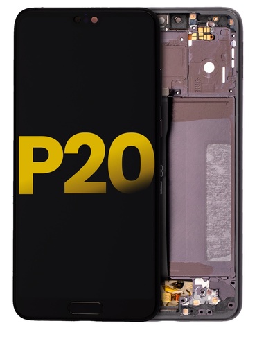 [107082059302] Bloc écran LCD avec châssis compatible Huawei P20 - Reconditionné - Noir