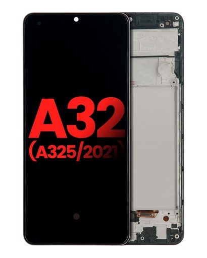 [107082088202] Bloc écran OLED avec châssis compatible SAMSUNG A32 4G - A325 - AfterMarket Plus - Noir