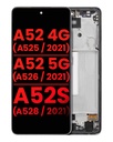 Bloc écran OLED avec châssis compatible SAMSUNG A52 4G - A525 2021 - A52 5G - A526 2021 - A52s 5G - A528 2021 - Aftermarket Plus - Noir