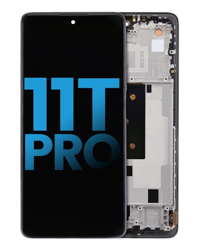 [107082123409] Bloc écran LCD avec chassis compatible pour Xiaomi 11T Pro - Gris Comète - AfterMarket Incell
