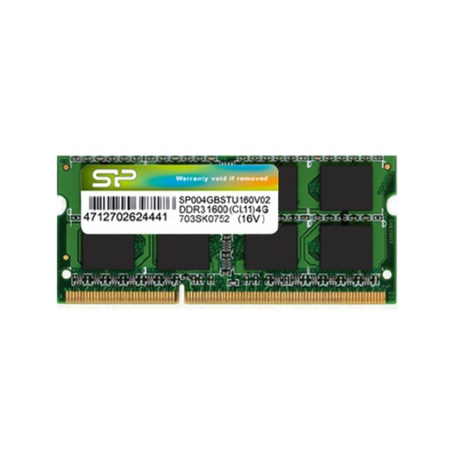 [SP004GBSTU160V02] Barrette de RAM DDR3 1600 CL11 SO-DIMM - 4GB -  Silicon Power