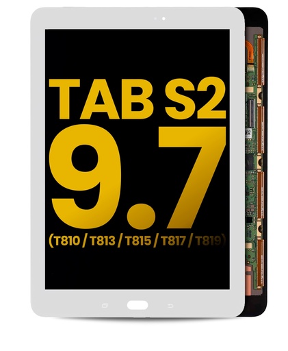 Bloc écran OLED sans châssis pour SAMSUNG Tab S2 9.7" - T810-T813-T815-T817-T819 - Reconditionné - Blanc