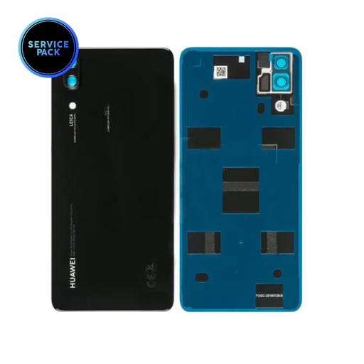 [02351WKS] Vitre arrière pour Huawei P20 - Noir - SERVICE PACK