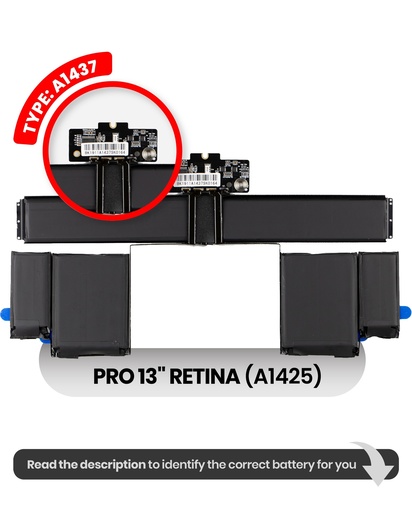 Batterie A1437 pour MacBook Pro Retina 13" - A1425 Fin 2012