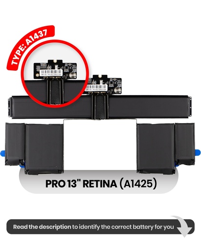 [107082067407] Batterie A1437 compatible MacBook Pro Retina 13" - A1425 Fin 2012