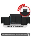 Batterie A1493 pour MacBook Retina 13" - A1502 Fin 2013 Milieu 2014