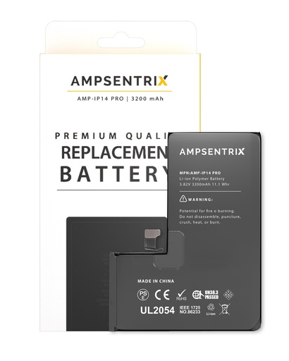 [107082128692] Batterie compatible pour iPhone 14 Pro - Ampsentrix