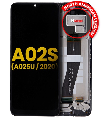Bloc écran LCD avec châssis pour SAMSUNG A02S - A025U - Reconditionné - Toutes couleurs