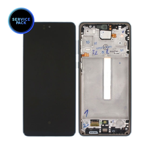 Bloc écran OLED avec châssis pour SAMSUNG A73 5G - SERVICE PACK - Noir