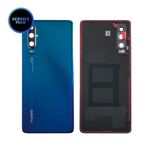 [02352NMN] Vitre arrière pour HUAWEI P30 - SERVICE PACK - Aurora Bleu