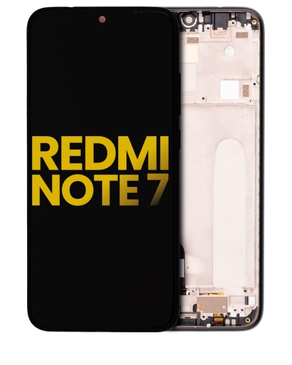 [107082064701] Bloc écran LCD avec châssis compatible Xiaomi Redmi Note 7-7 Pro - Reconditionné - Noir