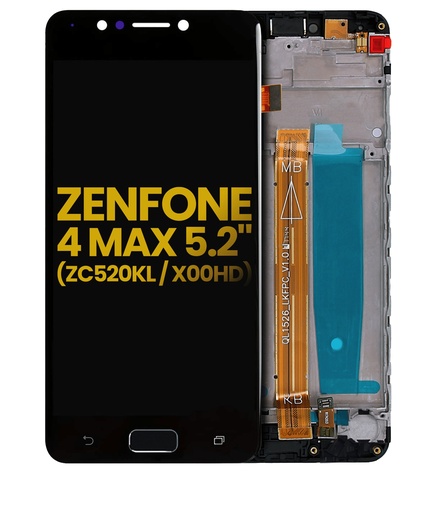 Bloc écran LCD avec châssis compatible Asus Zenfone 4 Max 5.2" - ZC520KL - Reconditionné - Noir