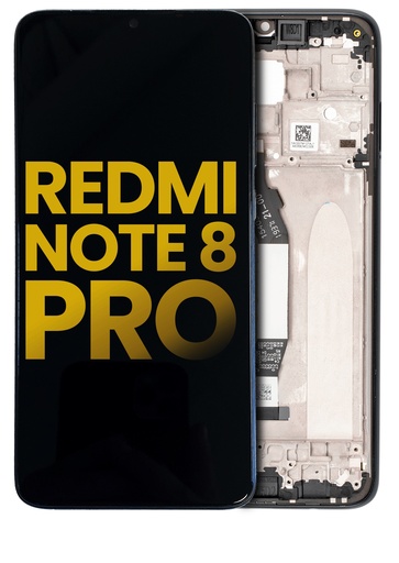 [107085003302] Bloc écran LCD avec châssis compatible Xiaomi Redmi Note 8 Pro - Reconditionné - Noir