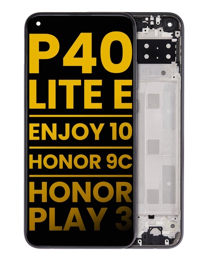 Bloc écran LCD avec châssis pour HUAWEI P40 Lite E - Enjoy 10 - Honor 9C - Honor Play 3 - Reconditionné - Noir