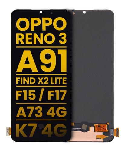 Bloc écran OLED sans châssis pour Oppo Reno 3 - A91 - A73 4G - K7 - F15 - F17 - Find X2 Lite - Reconditionné - Toutes couleurs