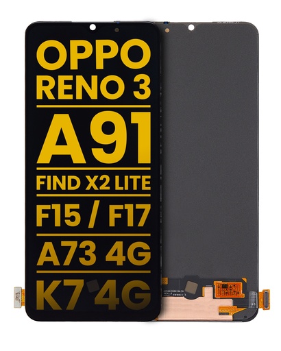 [107082116501] Bloc écran OLED sans châssis compatible Oppo Reno 3 - A91 - A73 4G - K7 - F15 - F17 - Find X2 Lite - Reconditionné - Toutes couleurs