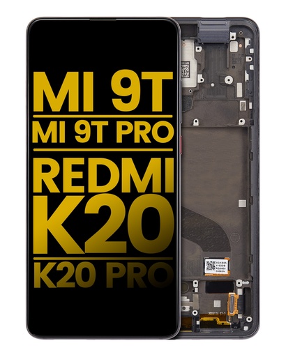 [107082119302] Bloc écran OLED avec châssis compatible Xiaomi Mi 9T - Mi 9T Pro - Redmi K20 - Redmi K20 Pro - Reconditionné - Noir Carbone