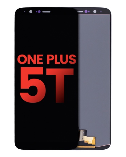 [107084001010] Bloc écran OLED sans châssis compatible OnePlus 5T - Aftermarket Plus - Noir