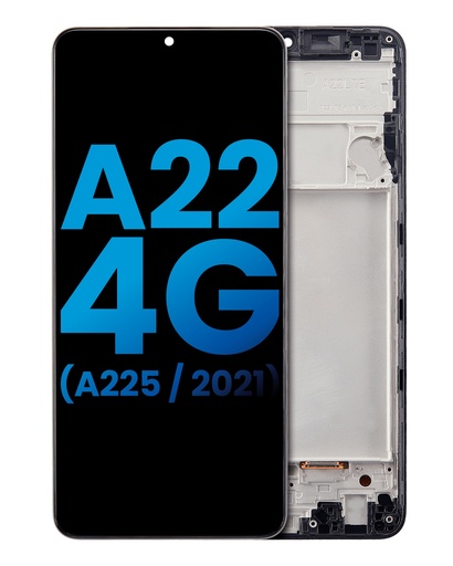 Bloc écran LCD avec châssis - sans lecteur d'empreintes digitales - pour SAMSUNG A22 4G - A225 - Aftermarket Incell - Toutes couleurs