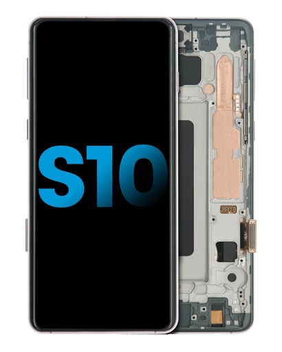 Bloc écran LCD avec châssis pour SAMSUNG S10 - Aftermarket Plus TFT - Noir Prisme