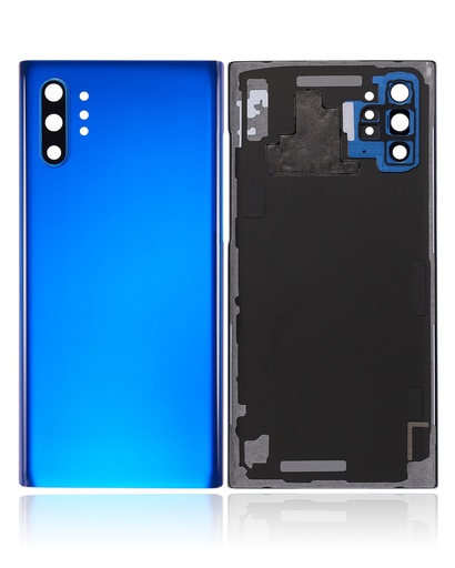 Vitre arrière sans logo avec adhésif et lentille pour SAMSUNG Note 10 Plus - Aftermarket Plus - Bleu