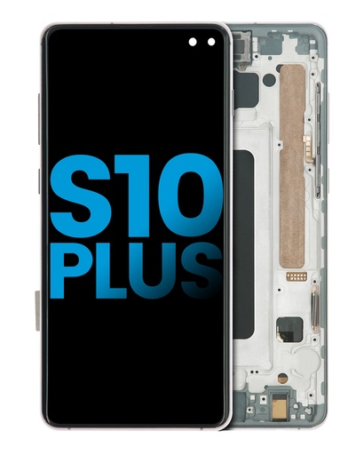 Bloc écran LCD avec châssis pour SAMSUNG S10 Plus - Aftermarket Plus TFT - Noir céramique