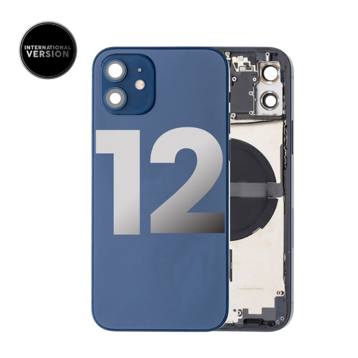 [107082585445] Châssis avec nappes pour iPhone 12 - Grade A - avec Logo - Version Internationale - Bleu