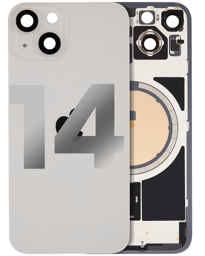 [107082129082] Vitre arrière avec adhésif et NFC original pour iPhone 14 - Avec Logo - Grade A - Stellaire