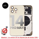 Châssis avec nappe pour iPhone 14 Pro Max - Grade A - avec logo - Version US sans lecteur SIM - Or - original occasion