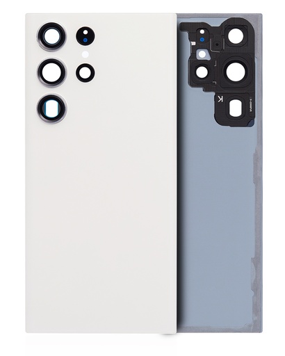 Vitre arrière pour SAMSUNG S23 Ultra 5G - Sans logo - Aftermarket Plus - Crème
