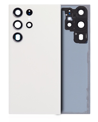 [107082136541] Vitre arrière compatible pour SAMSUNG S23 Ultra 5G (sans logo) - Aftermarket Plus - Crème