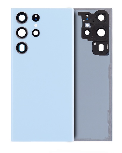 Vitre arrière pour SAMSUNG S23 Ultra 5G - Sans logo - Aftermarket Plus - Bleu