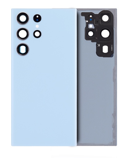 Vitre arrière compatible SAMSUNG S23 Ultra 5G - Sans logo - Aftermarket Plus - Bleu