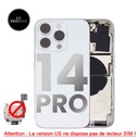 Chassis arrière avec petit composant pré installé pour iPhone 14 Pro - Version US sans lecteur SIM - Grade A - avec logo - Argent