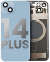 Vitre arrière ORIGINALE pour iPhone 14 Plus - avec plaque en métal et aimant Magsafe - Grade A - Bleu - original occasion